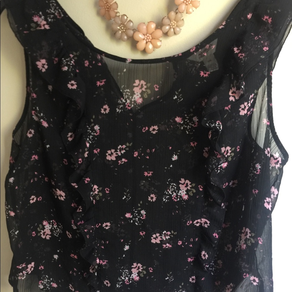 Sheer Floral Blouse XXL